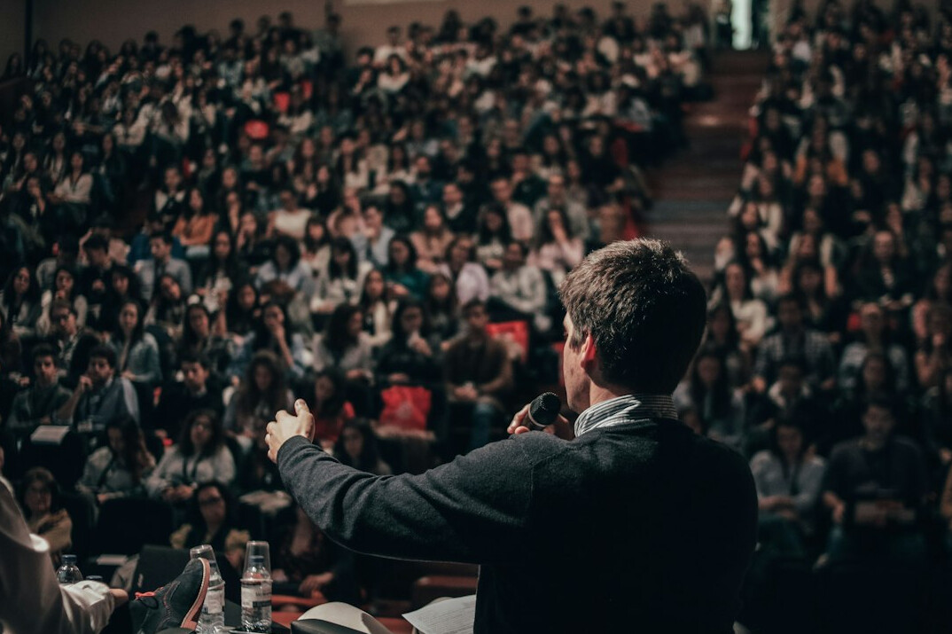 business leader presenting